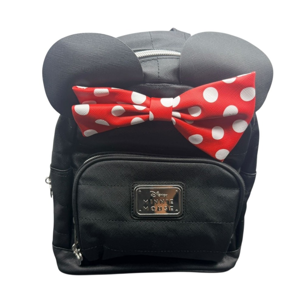 Disney Minnie Mouse Polka Dot Bow Women's Mini Backpack, Black